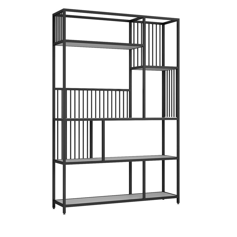 Gold and Black Etagere Bookshelf Scandinavian Iron Bookshelf for Home Office Black Clearhalo 'Bookcases' 'furn' 'furn_bookcases' 'Furniture' 'furniture_bookcases' 'Office Furniture' 5029554