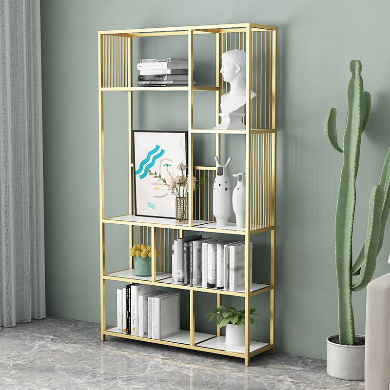 Gold and Black Etagere Bookshelf Scandinavian Iron Bookshelf for Home Office Clearhalo 'Bookcases' 'furn' 'furn_bookcases' 'Furniture' 'furniture_bookcases' 'Office Furniture' 5029555