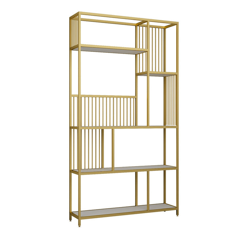 Gold and Black Etagere Bookshelf Scandinavian Iron Bookshelf for Home Office Gold Clearhalo 'Bookcases' 'furn' 'furn_bookcases' 'Furniture' 'furniture_bookcases' 'Office Furniture' 5029556