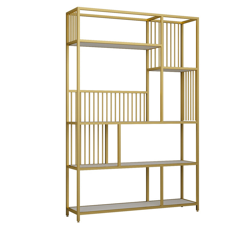 Gold and Black Etagere Bookshelf Scandinavian Iron Bookshelf for Home Office Gold Clearhalo 'Bookcases' 'furn' 'furn_bookcases' 'Furniture' 'furniture_bookcases' 'Office Furniture' 5029558