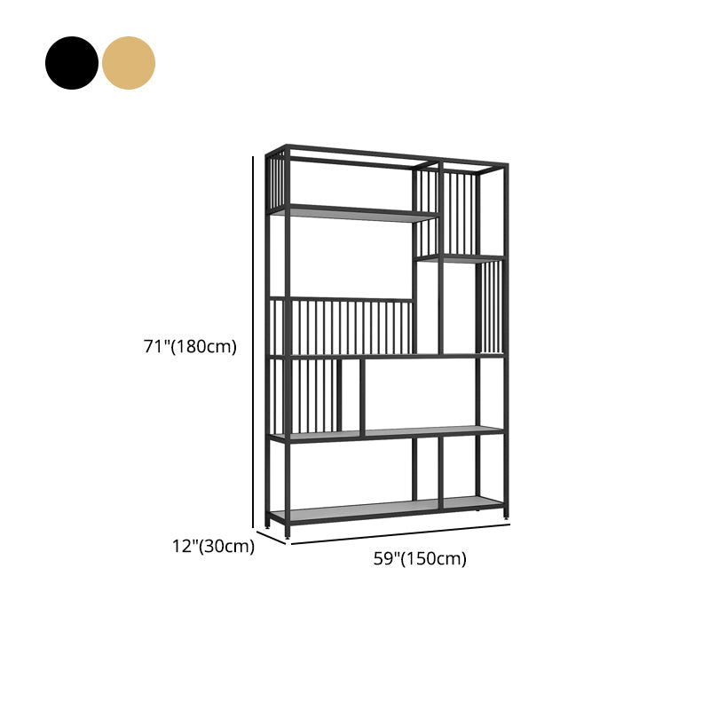 Gold and Black Etagere Bookshelf Scandinavian Iron Bookshelf for Home Office Clearhalo 'Bookcases' 'furn' 'furn_bookcases' 'Furniture' 'furniture_bookcases' 'Office Furniture' 5029569