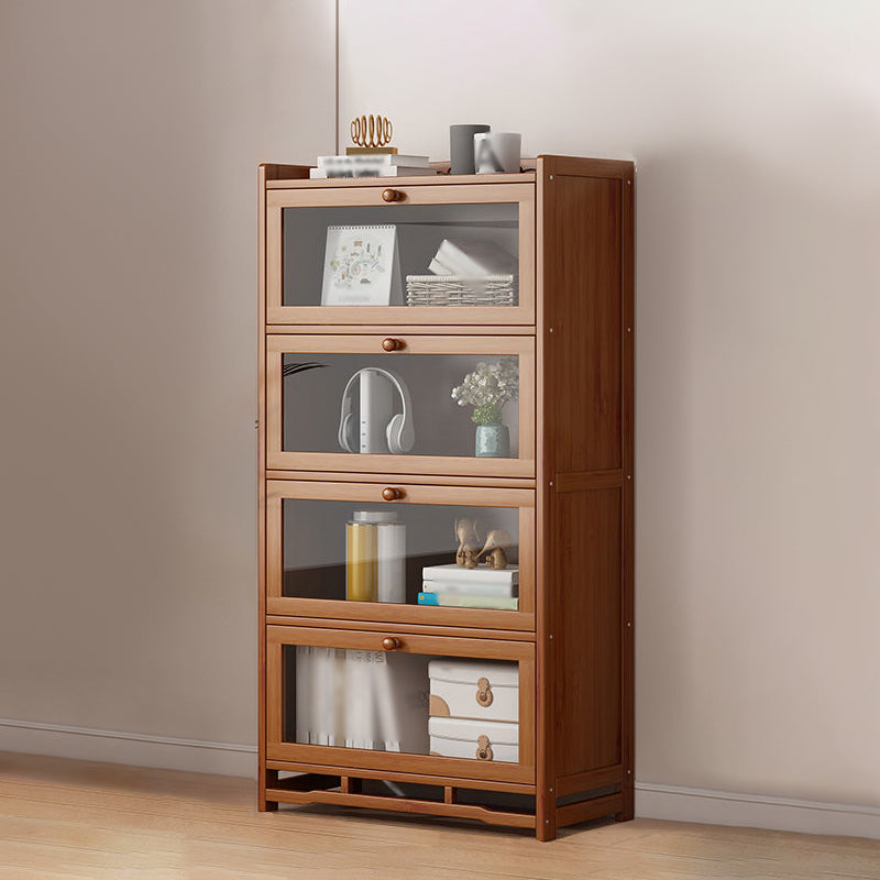 Engineered Wood Barrister Bookcase Contemporary Closed Back Bookshelf with Doors 26"L x 11"W x 55.1"H Clearhalo 'Bookcases' 'furn' 'furn_bookcases' 'Furniture' 'furniture_bookcases' 'Office Furniture' 5029577