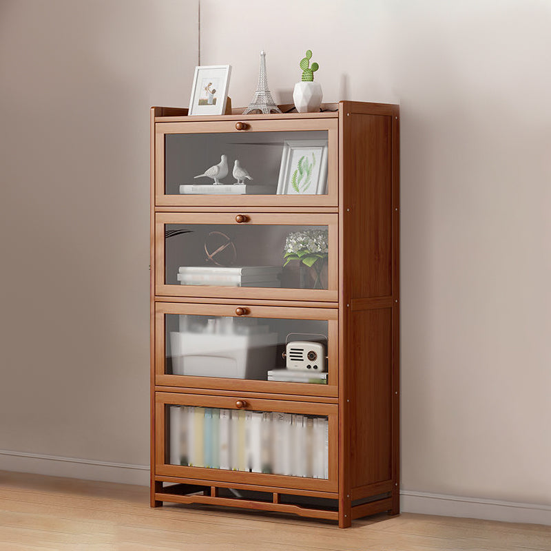 Engineered Wood Barrister Bookcase Contemporary Closed Back Bookshelf with Doors 29.9"L x 11"W x 55.1"H Clearhalo 'Bookcases' 'furn' 'furn_bookcases' 'Furniture' 'furniture_bookcases' 'Office Furniture' 5029578