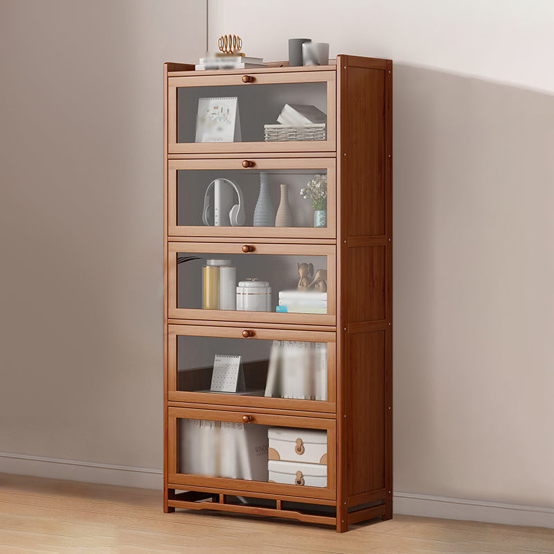 Engineered Wood Barrister Bookcase Contemporary Closed Back Bookshelf with Doors 29.9"L x 11"W x 66.9"H Clearhalo 'Bookcases' 'furn' 'furn_bookcases' 'Furniture' 'furniture_bookcases' 'Office Furniture' 5029582