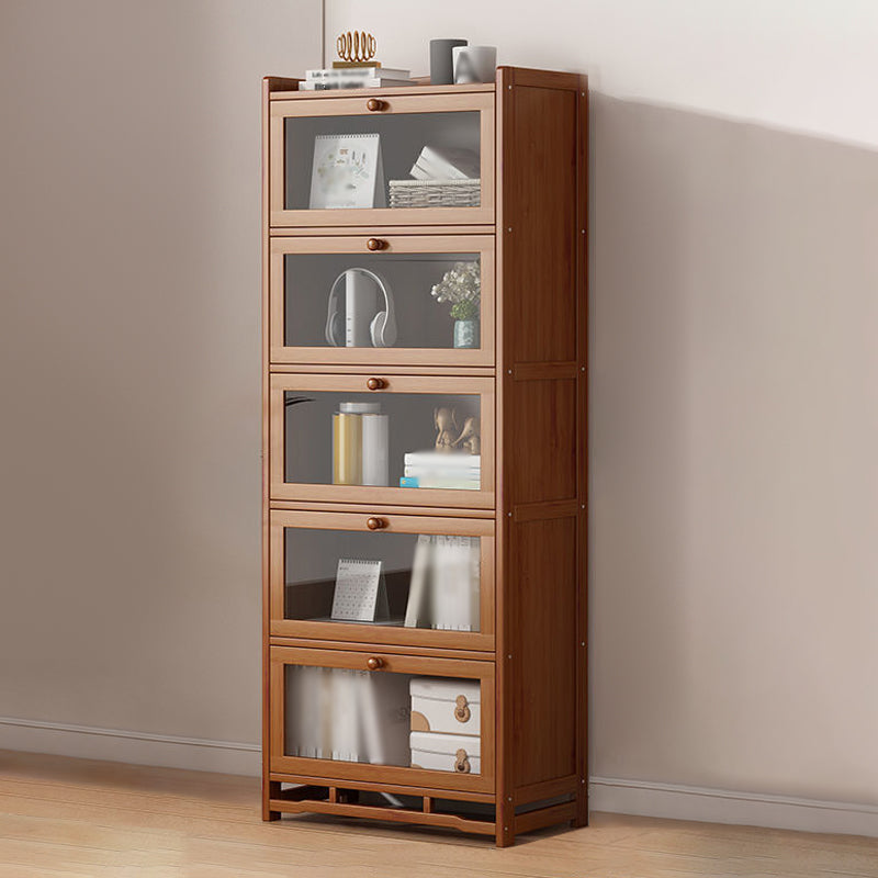 Engineered Wood Barrister Bookcase Contemporary Closed Back Bookshelf with Doors 18.1"L x 11"W x 66.9"H Clearhalo 'Bookcases' 'furn' 'furn_bookcases' 'Furniture' 'furniture_bookcases' 'Office Furniture' 5029586