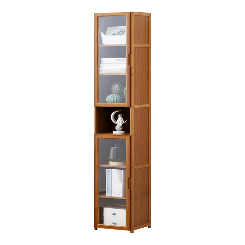 Vertical Standard Bookcase Contemporary Bamboo Closed Back Bookcase for Home Office 11.8"L x 11.8"W x 68.9"H Clearhalo 'Bookcases' 'furn' 'furn_bookcases' 'Furniture' 'furniture_bookcases' 'Office Furniture' 5029602
