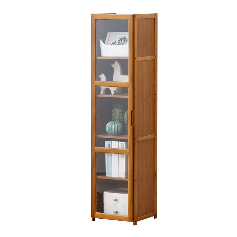 Vertical Standard Bookcase Contemporary Bamboo Closed Back Bookcase for Home Office 11.8"L x 11.8"W x 50"H Clearhalo 'Bookcases' 'furn' 'furn_bookcases' 'Furniture' 'furniture_bookcases' 'Office Furniture' 5029607