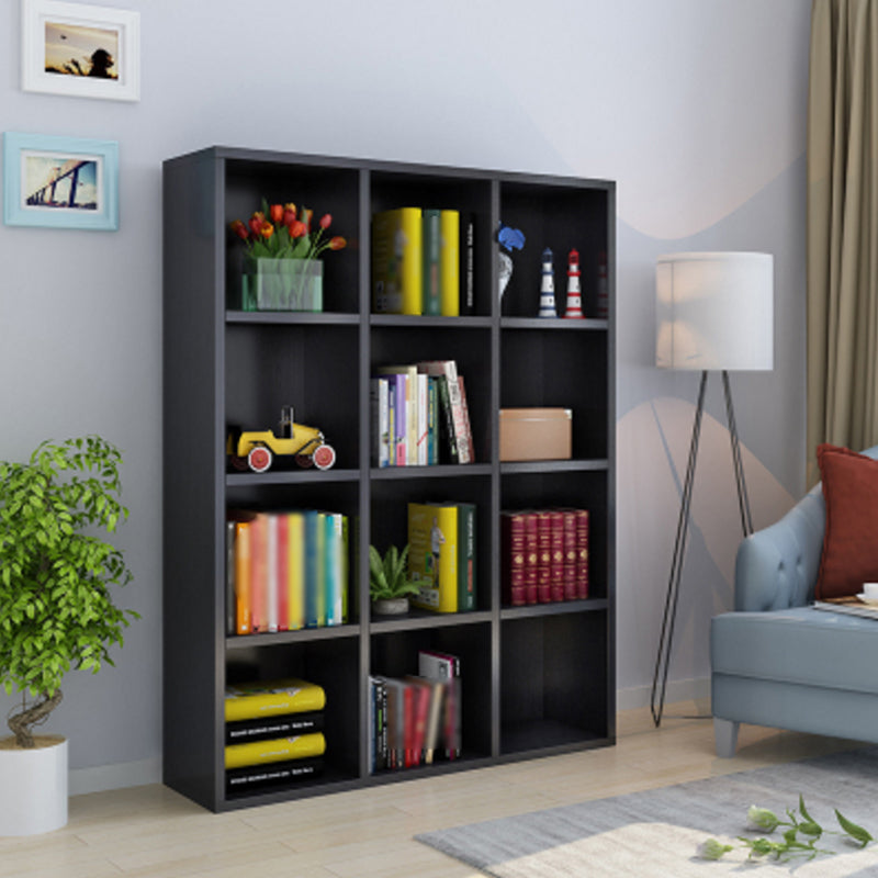 Manufactured Wood Standard Bookshelf Scandinavian Bookshelf for Study Room 42.9"L x 11.8"W x 57.1"H Black Clearhalo 'Bookcases' 'furn' 'furn_bookcases' 'Furniture' 'furniture_bookcases' 'Office Furniture' 5029636
