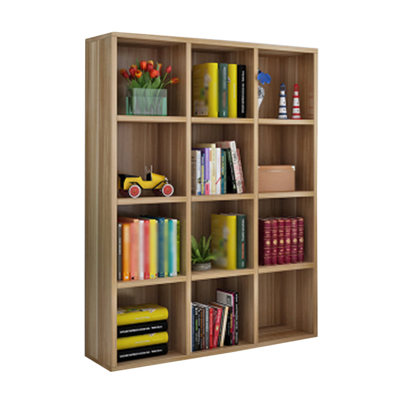 Manufactured Wood Standard Bookshelf Scandinavian Bookshelf for Study Room 42.9"L x 11.8"W x 57.1"H Walnut Clearhalo 'Bookcases' 'furn' 'furn_bookcases' 'Furniture' 'furniture_bookcases' 'Office Furniture' 5029643