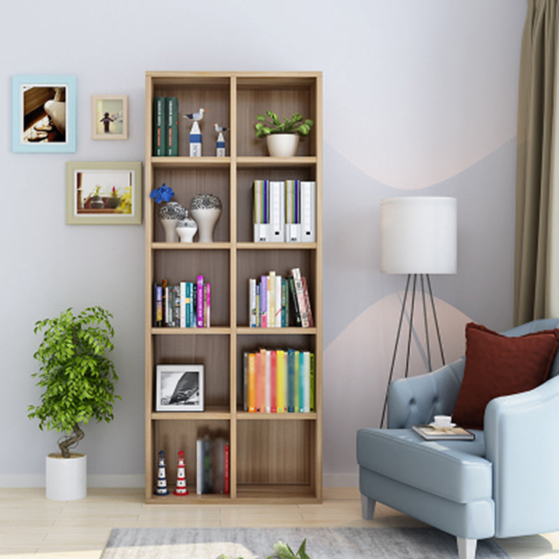 Manufactured Wood Standard Bookshelf Scandinavian Bookshelf for Study Room 29.1"L x 11.8"W x 70.9"H Walnut Clearhalo 'Bookcases' 'furn' 'furn_bookcases' 'Furniture' 'furniture_bookcases' 'Office Furniture' 5029649