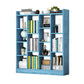 Engineered Wood Standard Bookcase Contemporary Open Back Bookcase 37.4"L x 7.9"W x 45.7"H Blue Clearhalo 'Bookcases' 'furn' 'furn_bookcases' 'Furniture' 'furniture_bookcases' 'Office Furniture' 5029693