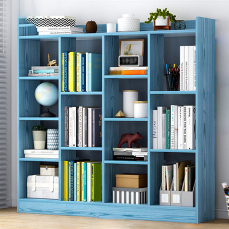 Engineered Wood Standard Bookcase Contemporary Open Back Bookcase 46.5"L x 7.9"W x 45.7"H Blue Clearhalo 'Bookcases' 'furn' 'furn_bookcases' 'Furniture' 'furniture_bookcases' 'Office Furniture' 5029696
