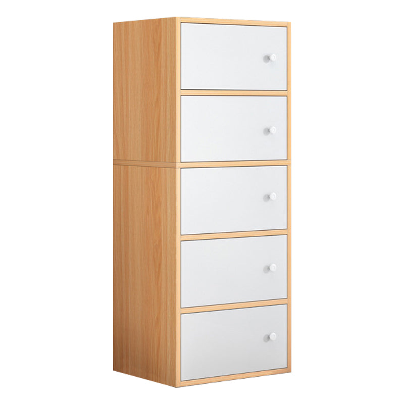 Wood Dining Room Sideboard Cabinet Modern Buffet Server Cabinet with Drawers 16"L x 12"W x 50"H Natural Wood White Clearhalo 'buffet_sideboard' 'Buffets & Sideboards' 'furn' 'furn_buffet_sideboard' 'Furniture' 'furniture_buffet_sideboard' 'Kitchen & Dining Furniture' 5029728