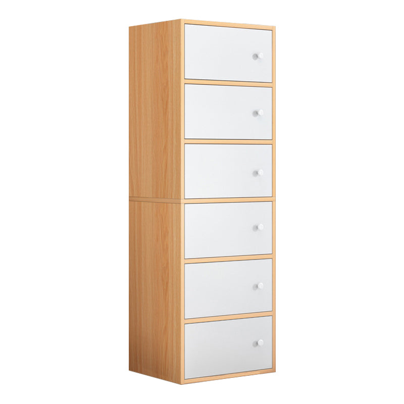 Wood Dining Room Sideboard Cabinet Modern Buffet Server Cabinet with Drawers 16"L x 12"W x 60"H Natural Wood White Clearhalo 'buffet_sideboard' 'Buffets & Sideboards' 'furn' 'furn_buffet_sideboard' 'Furniture' 'furniture_buffet_sideboard' 'Kitchen & Dining Furniture' 5029730