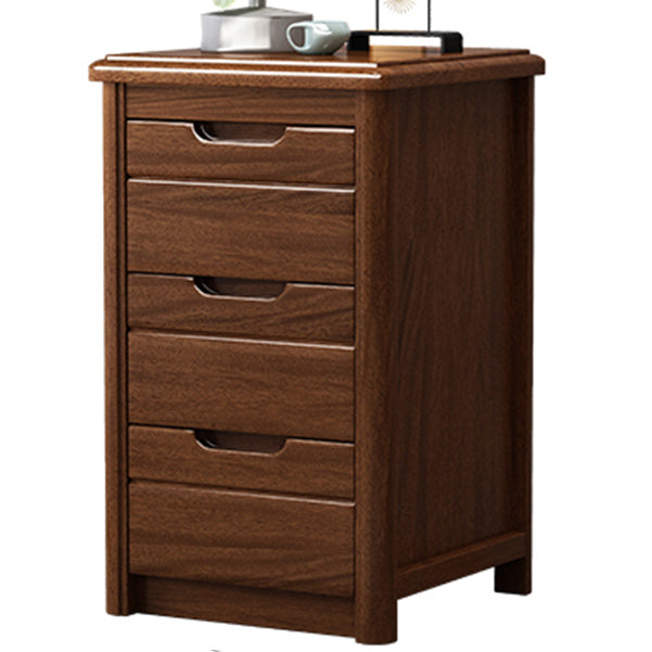 Modern Style 3 Drawer Buffet Table Wood Top Dining Table for Living Room 16"L x 16"W x 27"H Walnut Clearhalo 'buffet_sideboard' 'Buffets & Sideboards' 'furn' 'furn_buffet_sideboard' 'Furniture' 'furniture_buffet_sideboard' 'Kitchen & Dining Furniture' 5029765