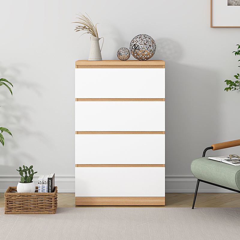 Artificial Wood Living Room Sideboard Cabinet Modern Buffet Server Cabinet with Drawer 24"L x 16"W x 38"H Natural Wood White Clearhalo 'buffet_sideboard' 'Buffets & Sideboards' 'furn' 'furn_buffet_sideboard' 'Furniture' 'furniture_buffet_sideboard' 'Kitchen & Dining Furniture' 5029808