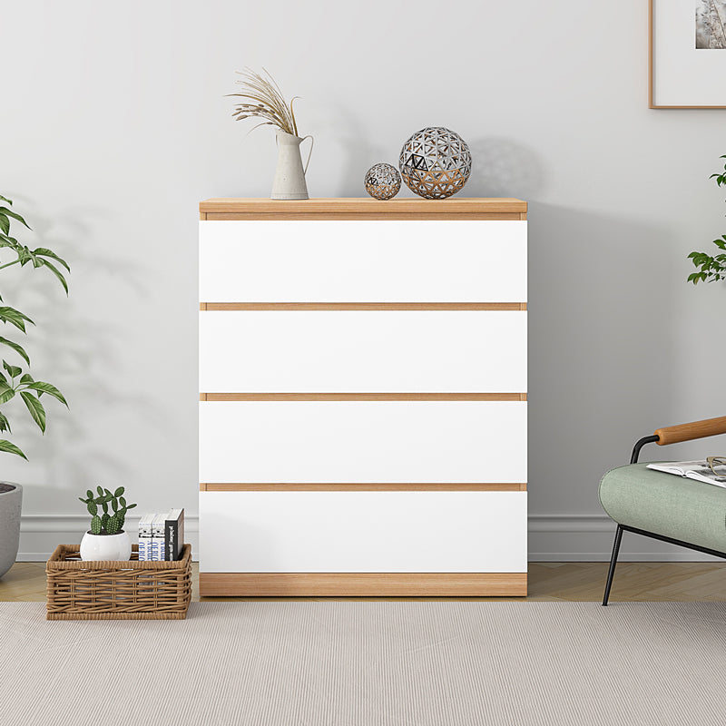 Artificial Wood Living Room Sideboard Cabinet Modern Buffet Server Cabinet with Drawer 31"L x 16"W x 38"H Natural Wood White Clearhalo 'buffet_sideboard' 'Buffets & Sideboards' 'furn' 'furn_buffet_sideboard' 'Furniture' 'furniture_buffet_sideboard' 'Kitchen & Dining Furniture' 5029810