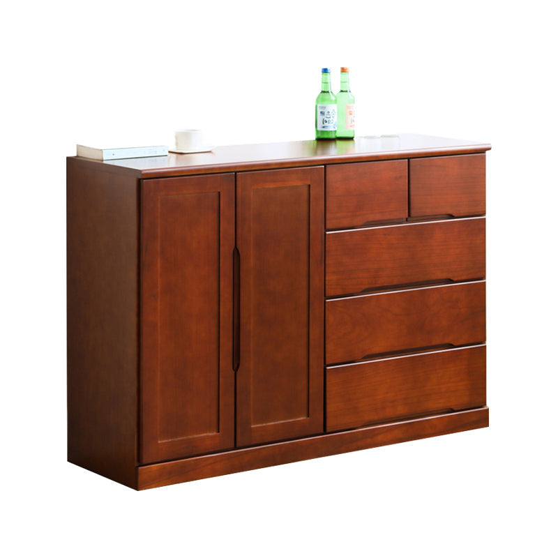 Modern Wood Sideboard Buffet Table with Drawer for Dining Room 47"L x 17"W x 33"H Red Brown Clearhalo 'buffet_sideboard' 'Buffets & Sideboards' 'furn' 'furn_buffet_sideboard' 'Furniture' 'furniture_buffet_sideboard' 'Kitchen & Dining Furniture' 5029826