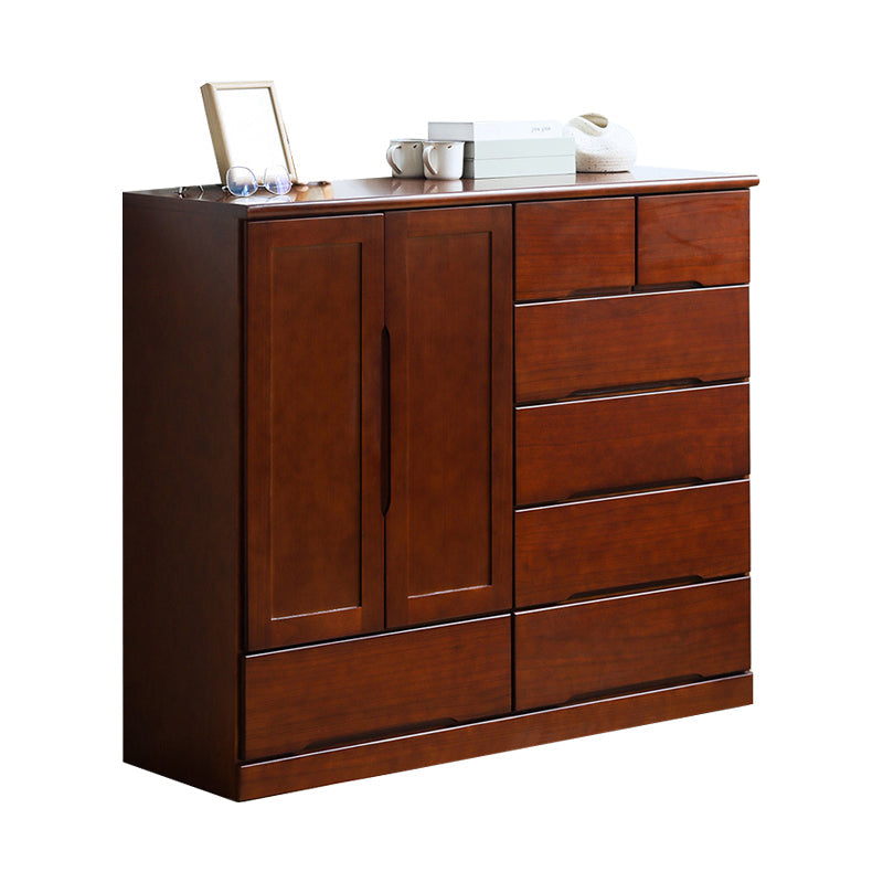 Modern Wood Sideboard Buffet Table with Drawer for Dining Room 47"L x 17"W x 40"H Red Brown Clearhalo 'buffet_sideboard' 'Buffets & Sideboards' 'furn' 'furn_buffet_sideboard' 'Furniture' 'furniture_buffet_sideboard' 'Kitchen & Dining Furniture' 5029829