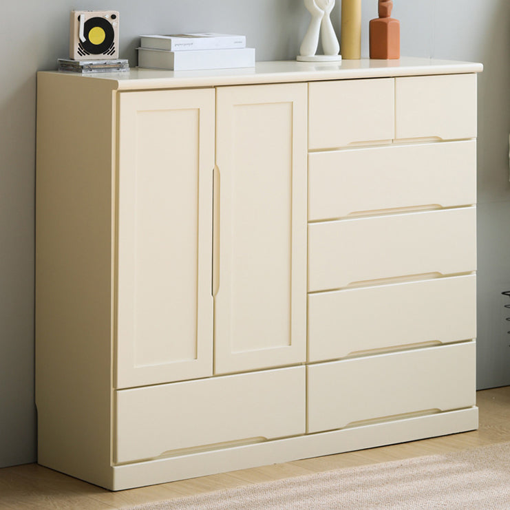 Modern Wood Sideboard Buffet Table with Drawer for Dining Room 47"L x 17"W x 40"H Ivory Clearhalo 'buffet_sideboard' 'Buffets & Sideboards' 'furn' 'furn_buffet_sideboard' 'Furniture' 'furniture_buffet_sideboard' 'Kitchen & Dining Furniture' 5029844