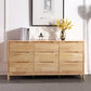 Rubber Wood Living Room Sideboard Cabinet Modern Buffet Server Cabinet with Drawer 59"L x 16"W x 30"H Natural Clearhalo 'buffet_sideboard' 'Buffets & Sideboards' 'furn' 'furn_buffet_sideboard' 'Furniture' 'furniture_buffet_sideboard' 'Kitchen & Dining Furniture' 5029859