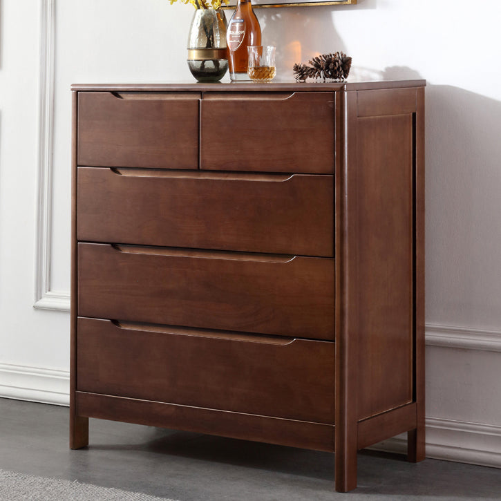 Rubber Wood Living Room Sideboard Cabinet Modern Buffet Server Cabinet with Drawer 31"L x 16"W x 37"H Walnut Clearhalo 'buffet_sideboard' 'Buffets & Sideboards' 'furn' 'furn_buffet_sideboard' 'Furniture' 'furniture_buffet_sideboard' 'Kitchen & Dining Furniture' 5029862