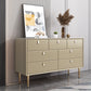 Pine Wood Living Room Sideboard Cabinet Glam Buffet Server Cabinet with Drawer 59"L x 16"W x 29"H Khaki Clearhalo 'buffet_sideboard' 'Buffets & Sideboards' 'furn' 'furn_buffet_sideboard' 'Furniture' 'furniture_buffet_sideboard' 'Kitchen & Dining Furniture' 5029912