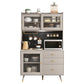 Contemporary Adjustable Shelves Sideboard 47.5 "W X 16 "D X 66 "H Side Board with 3 Drawer Champagne Clearhalo 'buffet_sideboard' 'Buffets & Sideboards' 'furn' 'furn_buffet_sideboard' 'Furniture' 'furniture_buffet_sideboard' 'Kitchen & Dining Furniture' 5029941