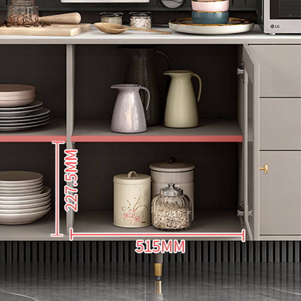 Contemporary Adjustable Shelves Sideboard 47.5 "W X 16 "D X 66 "H Side Board with 3 Drawer Clearhalo 'buffet_sideboard' 'Buffets & Sideboards' 'furn' 'furn_buffet_sideboard' 'Furniture' 'furniture_buffet_sideboard' 'Kitchen & Dining Furniture' 5029942