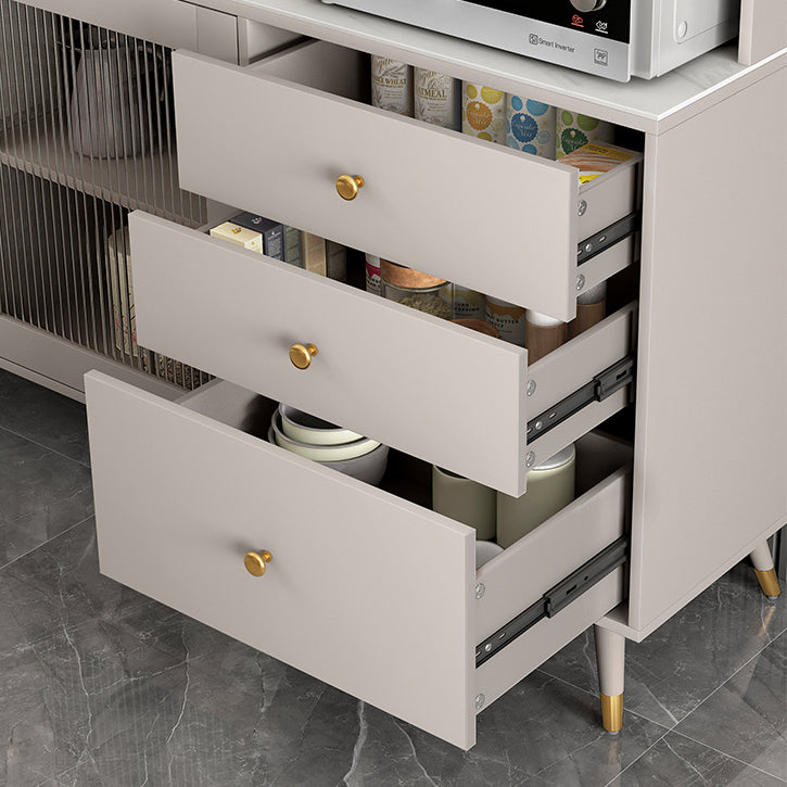 Contemporary Adjustable Shelves Sideboard 47.5 "W X 16 "D X 66 "H Side Board with 3 Drawer Clearhalo 'buffet_sideboard' 'Buffets & Sideboards' 'furn' 'furn_buffet_sideboard' 'Furniture' 'furniture_buffet_sideboard' 'Kitchen & Dining Furniture' 5029943