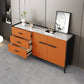 3-Drawer Engineered Wood Sideboard Modern Stone Countertop Dining Server for Living Room Clearhalo 'buffet_sideboard' 'Buffets & Sideboards' 'furn' 'furn_buffet_sideboard' 'Furniture' 'furniture_buffet_sideboard' 'Kitchen & Dining Furniture' 5029948