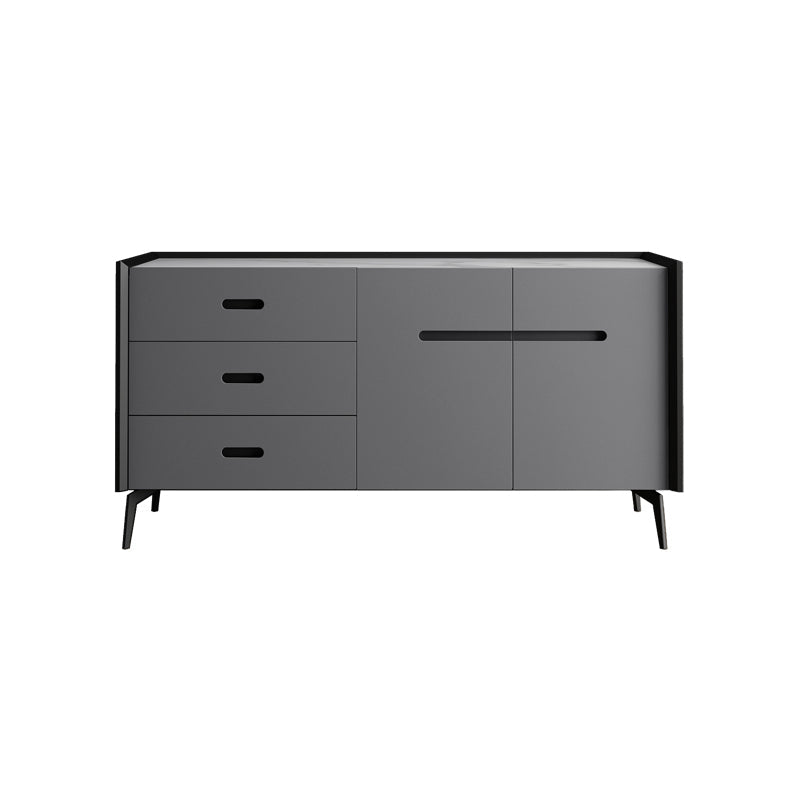 3-Drawer Engineered Wood Sideboard Modern Stone Countertop Dining Server for Living Room Clearhalo 'buffet_sideboard' 'Buffets & Sideboards' 'furn' 'furn_buffet_sideboard' 'Furniture' 'furniture_buffet_sideboard' 'Kitchen & Dining Furniture' 5029949
