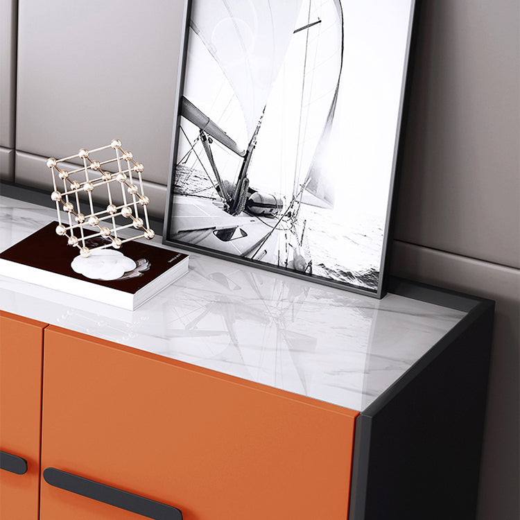 3-Drawer Engineered Wood Sideboard Modern Stone Countertop Dining Server for Living Room Clearhalo 'buffet_sideboard' 'Buffets & Sideboards' 'furn' 'furn_buffet_sideboard' 'Furniture' 'furniture_buffet_sideboard' 'Kitchen & Dining Furniture' 5029951