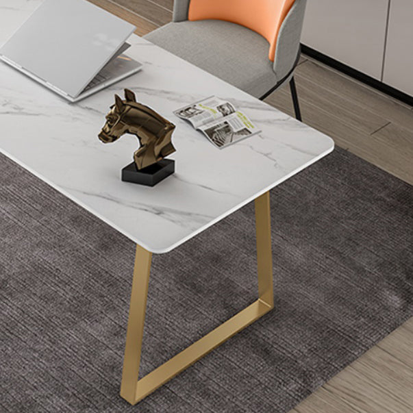 Glam Style Stone Writing Desk Rectangular Sled Base Writing Desk Clearhalo 'furn' 'furn_office_desk' 'Furniture' 'furniture_office_desk' 'Office Desks' 'Office Furniture' 'office_desk' 5029965