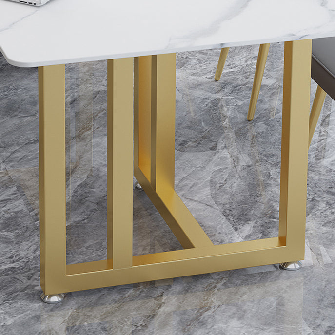 Office Study Table Curved Shaped Modern Sintered Stone Meeting Desk Clearhalo 'furn' 'furn_office_desk' 'Furniture' 'furniture_office_desk' 'Office Desks' 'Office Furniture' 'office_desk' 5030023