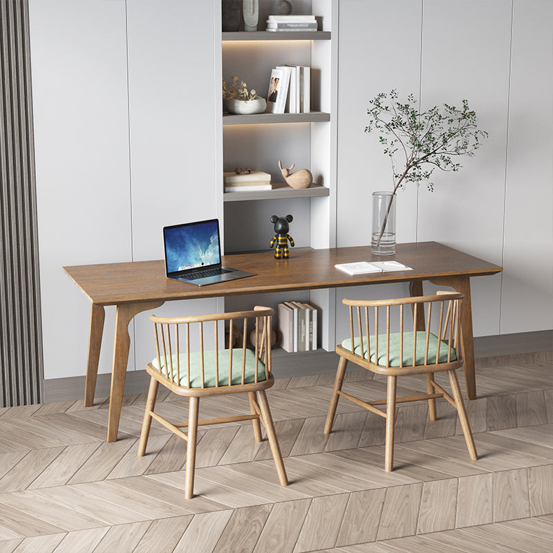 Modern Style Rectangular Office Desk Solid Wood Desk with Parsons Base Clearhalo 'furn' 'furn_office_desk' 'Furniture' 'furniture_office_desk' 'Office Desks' 'Office Furniture' 'office_desk' 5030035