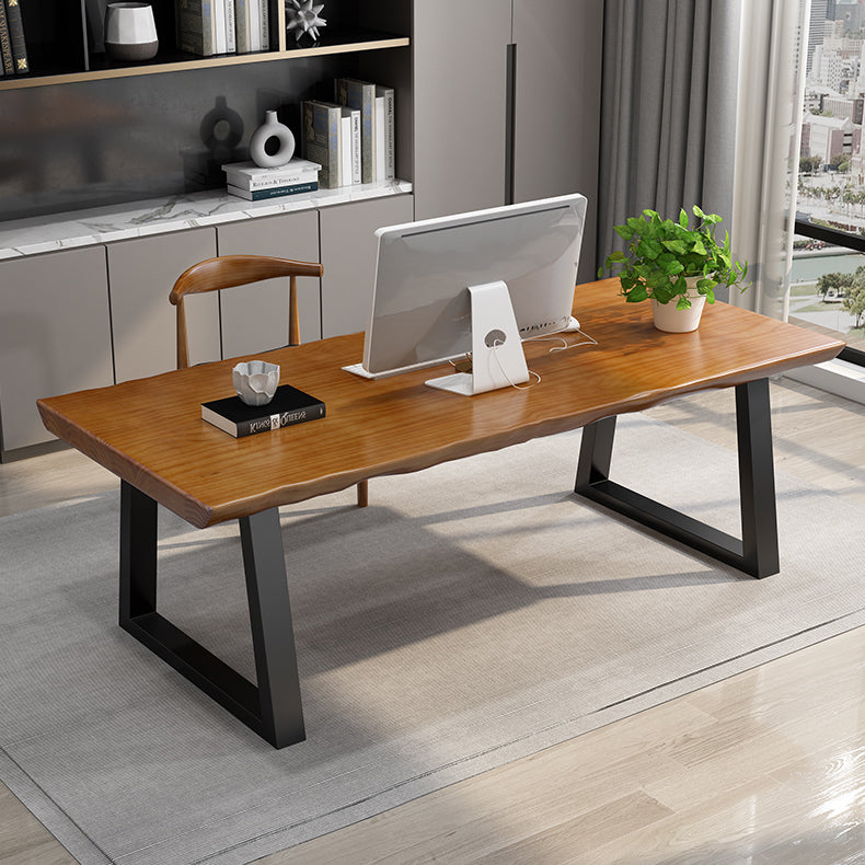 Home Office Study Table Modern Style Fixed Free Form Writing Desk Clearhalo 'furn' 'furn_office_desk' 'Furniture' 'furniture_office_desk' 'Office Desks' 'Office Furniture' 'office_desk' 5030063