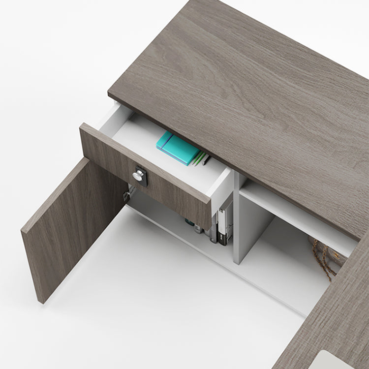 Rectangular and L-Shape Computer Desk Contemporary Manufactured Wood Desktop Desk Clearhalo 'furn' 'furn_office_desk' 'Furniture' 'furniture_office_desk' 'Office Desks' 'Office Furniture' 'office_desk' 5030082