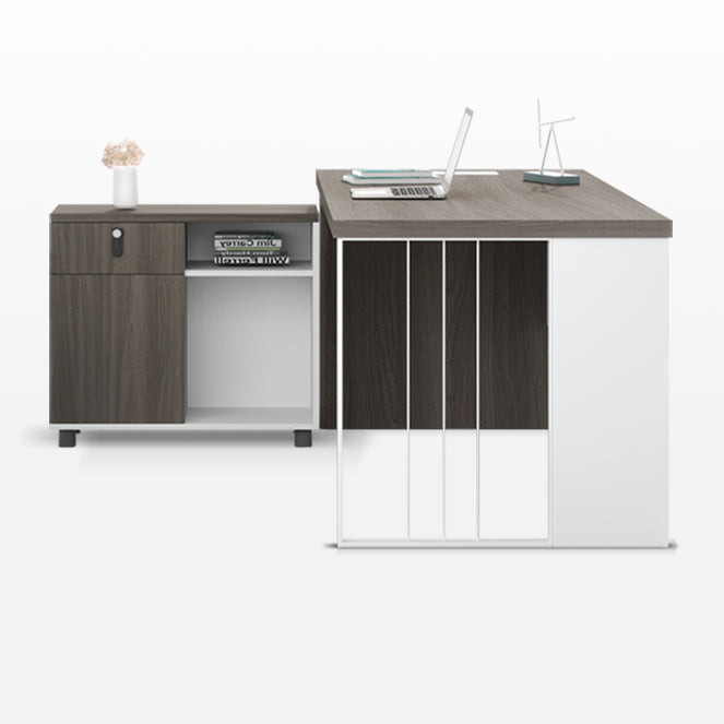 Rectangular and L-Shape Computer Desk Contemporary Manufactured Wood Desktop Desk Clearhalo 'furn' 'furn_office_desk' 'Furniture' 'furniture_office_desk' 'Office Desks' 'Office Furniture' 'office_desk' 5030086