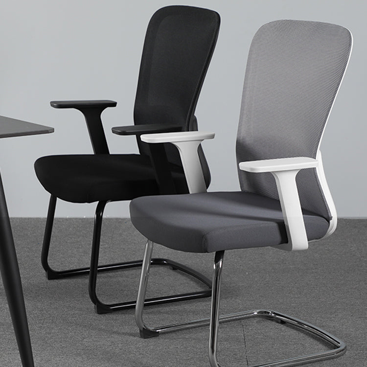 Modern & Contemporary Desk Chair No Wheels Mid Back Home Office Chair Clearhalo 'furn' 'furn_office_chair' 'Furniture' 'furniture_office_chair' 'Office Chairs' 'Office Furniture' 'office_chair' 5030254