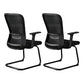 Modern & Contemporary Desk Chair No Wheels Mid Back Home Office Chair Black 2 Piece Set Without Headrest Clearhalo 'furn' 'furn_office_chair' 'Furniture' 'furniture_office_chair' 'Office Chairs' 'Office Furniture' 'office_chair' 5030255