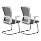 Modern & Contemporary Desk Chair No Wheels Mid Back Home Office Chair White-Gray 2 Piece Set Without Headrest Clearhalo 'furn' 'furn_office_chair' 'Furniture' 'furniture_office_chair' 'Office Chairs' 'Office Furniture' 'office_chair' 5030267