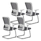 Modern & Contemporary Desk Chair No Wheels Mid Back Home Office Chair White-Gray 4 Piece Set Without Headrest Clearhalo 'furn' 'furn_office_chair' 'Furniture' 'furniture_office_chair' 'Office Chairs' 'Office Furniture' 'office_chair' 5030268