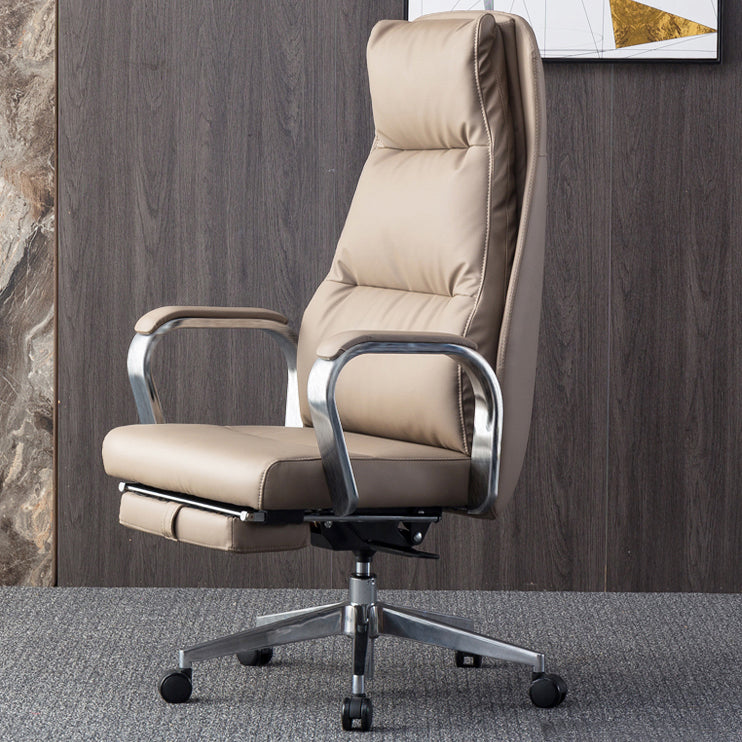 Contemporary Computer Chair Swivel High Back Adjustable Seat Height Executive Chair Gray-Khaki Clearhalo 'furn' 'furn_office_chair' 'Furniture' 'furniture_office_chair' 'Office Chairs' 'Office Furniture' 'office_chair' 5030273