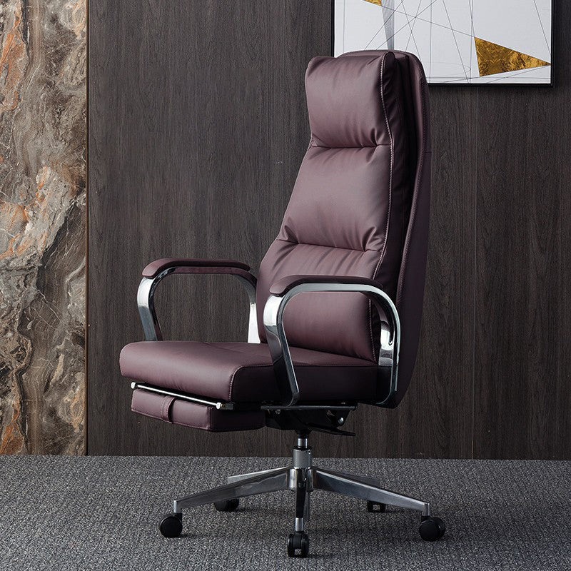 Contemporary Computer Chair Swivel High Back Adjustable Seat Height Executive Chair Coffee Clearhalo 'furn' 'furn_office_chair' 'Furniture' 'furniture_office_chair' 'Office Chairs' 'Office Furniture' 'office_chair' 5030276