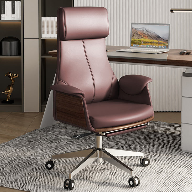 Contemporary Executive Chair Wayfair Basics High Back Swivel with Wheels Ergonomic Chair Coffee Clearhalo 'furn' 'furn_office_chair' 'Furniture' 'furniture_office_chair' 'Office Chairs' 'Office Furniture' 'office_chair' 5030284