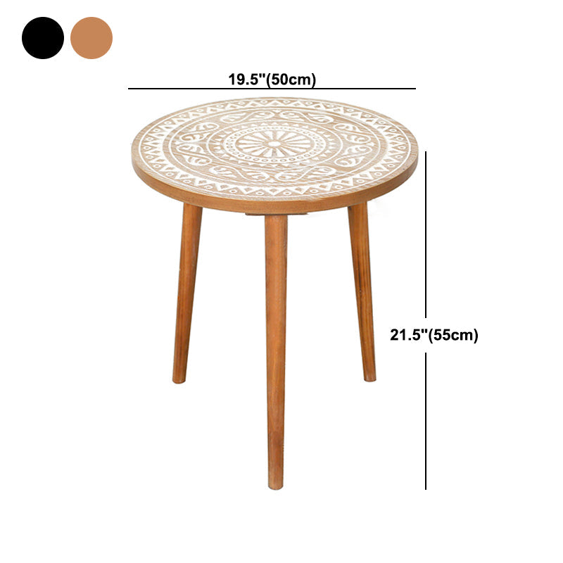 Metal / Wood 3 Legs End Table Natural/ Black Round Wood Side End Table Clearhalo 'Coffee & Accent Tables' 'End & Side Tables' 'end_side_table' 'end_side_tables' 'furn' 'furn_end_side_tables' 'Furniture' 'furniture_end_side_table' 'Living Room Furniture' 5030305