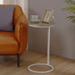 27.5" Tall Iron C Side Table Round Wood Side End Table for Living Room 13.8"L x 13.8"W x 27.6"H White Silver Clearhalo 'Coffee & Accent Tables' 'End & Side Tables' 'end_side_table' 'end_side_tables' 'furn' 'furn_end_side_tables' 'Furniture' 'furniture_end_side_table' 'Living Room Furniture' 5030308