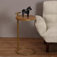 27.5" Tall Iron C Side Table Round Wood Side End Table for Living Room 13.8"L x 13.8"W x 27.6"H Gold Yellow Clearhalo 'Coffee & Accent Tables' 'End & Side Tables' 'end_side_table' 'end_side_tables' 'furn' 'furn_end_side_tables' 'Furniture' 'furniture_end_side_table' 'Living Room Furniture' 5030315