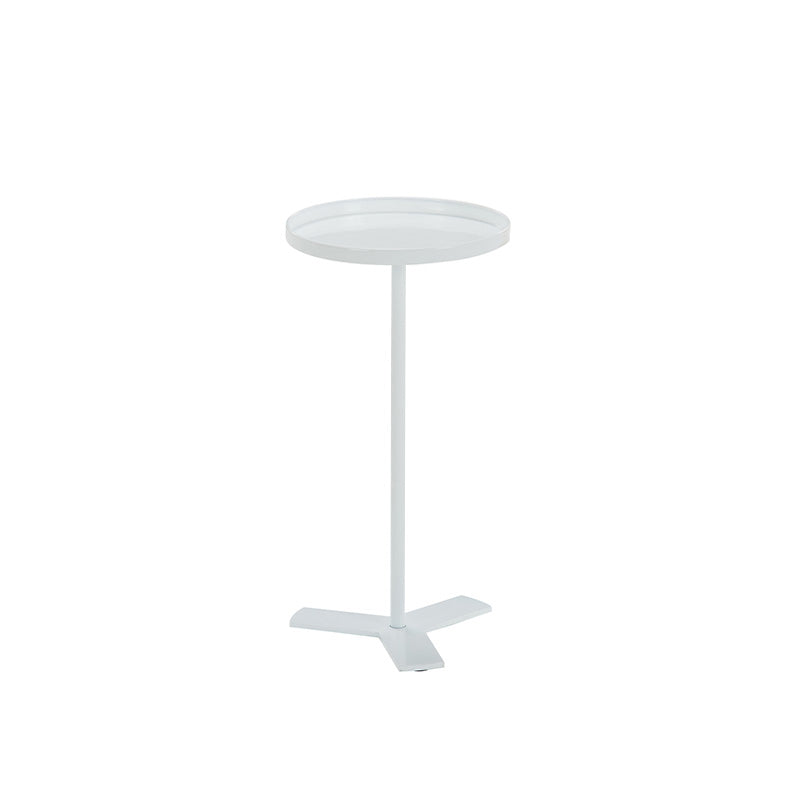 Iron Pedestal End Table Solid Color Round Metal Tray Top Side End Table 11"L x 11"W x 22"H White Clearhalo 'Coffee & Accent Tables' 'End & Side Tables' 'end_side_table' 'end_side_tables' 'furn' 'furn_end_side_tables' 'Furniture' 'furniture_end_side_table' 'Living Room Furniture' 5030345